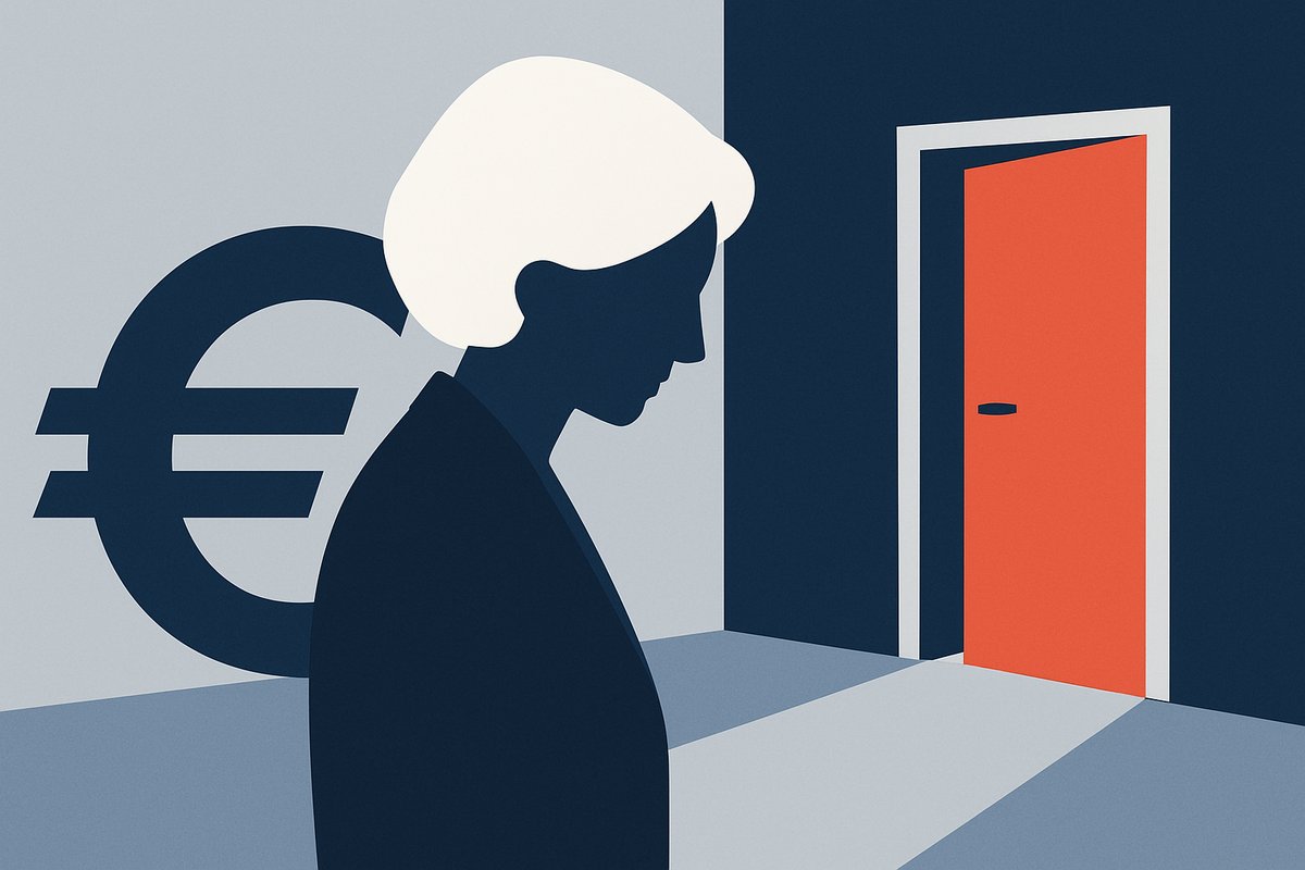 Ilustración generada con IA: Christine Lagarde dejará la presidencia del BCE el 7 de febrero, nueve meses antes de finalizar su mandato